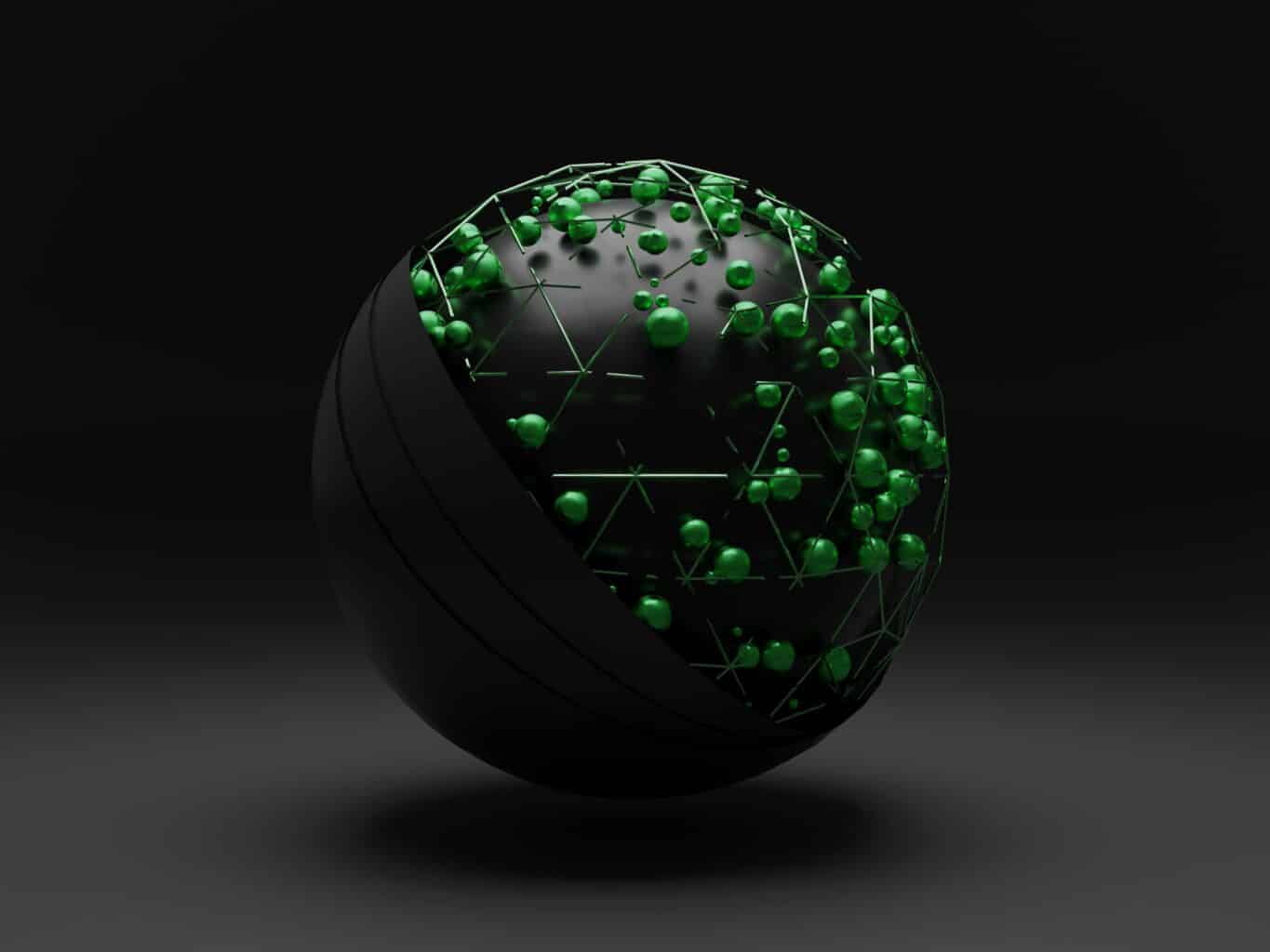 Globe with green pins